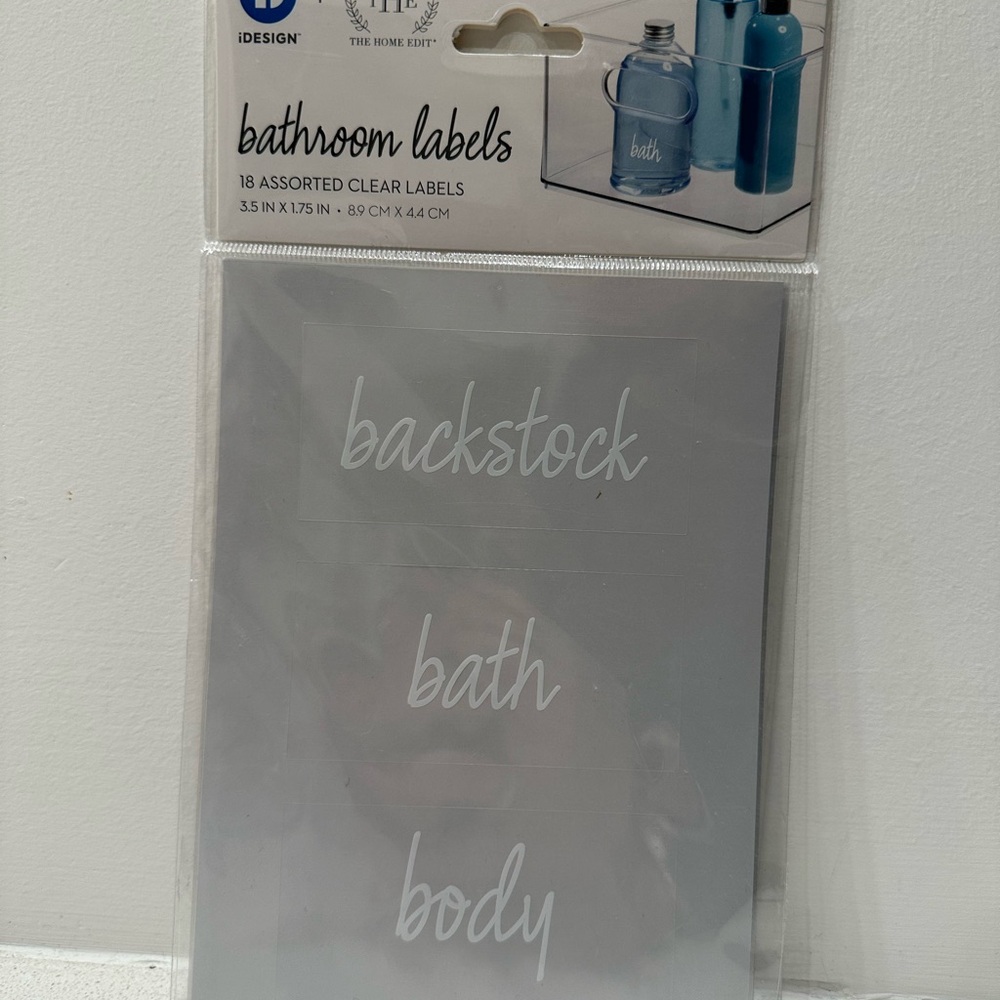 The Home Edit bathroom organization labels